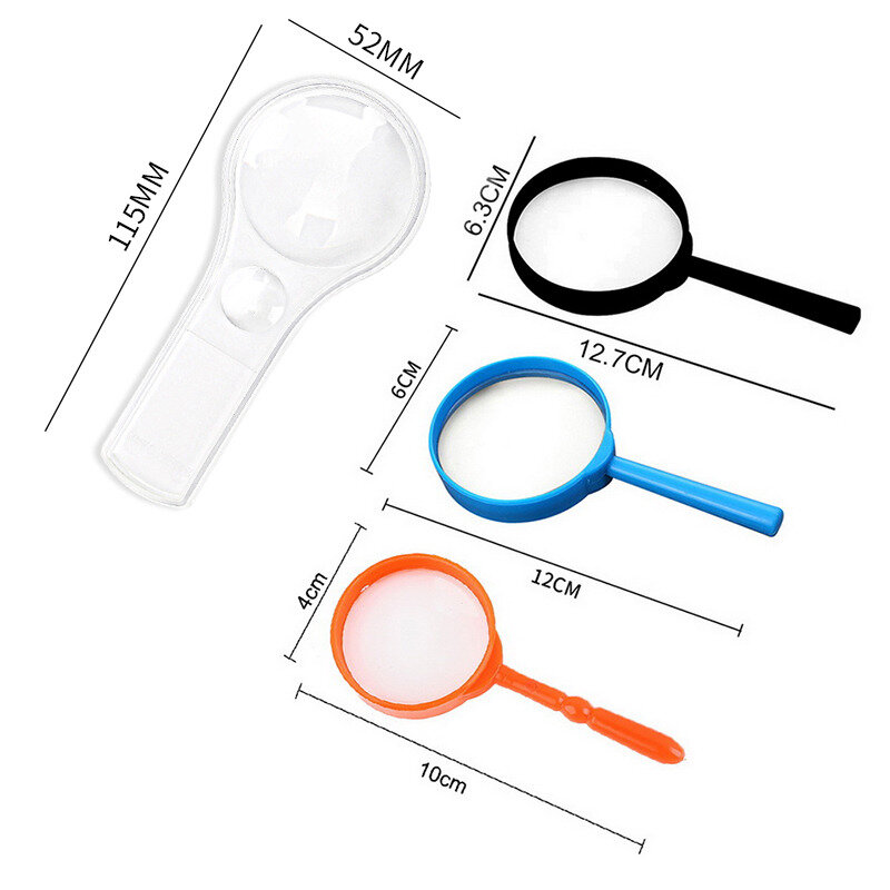 Lupa de mão portátil, 3x, lentes de aumento para inspeção de crianças, 2021, nova, colorida, 60mm