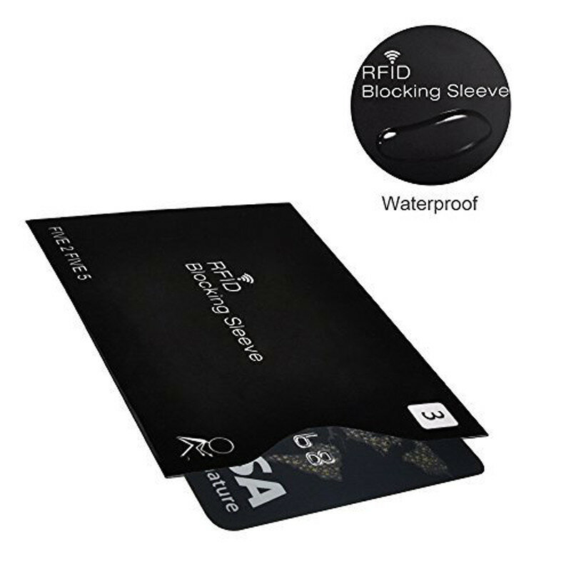 Set di 5 pezzi di custodia di blocco RFID per carte di credito RFID portafoglio blocco manica identità carte di protezione antifurto