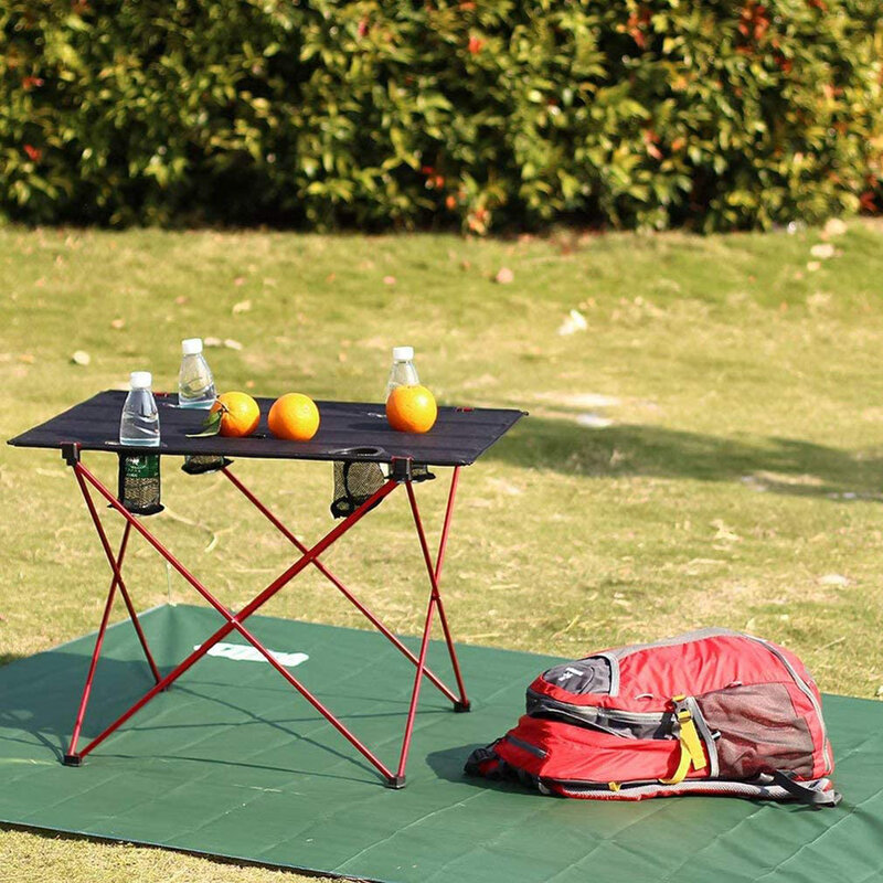 Hooru piquenique mesa de acampamento dobrável praia portátil mesas de pesca ao ar livre mochila leve rolagem-up mesa mobiliário de jardim