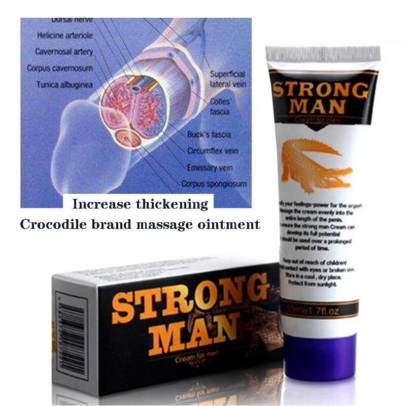 Strong Man-Crema para agrandar el pene XXL, miembro grande, extensor de pene, potenciador de la erección, aumento del crecimiento, aceite afrodisíaco Viagra