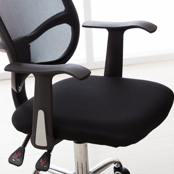 كرسي مكتب دوّار قابل للتعديل مع مسند رأس ومسند للذراعين أسود الولايات المتحدة الأمريكية جاهزة