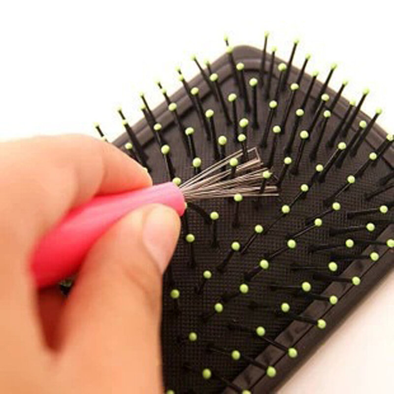 Para el cuidado del cabello y estilo nuevo cepillo de pelo limpiador para peines integrado herramienta de limpieza de plástico desmontable cepillo de limpieza cepillo de mango nuevo aleatorio