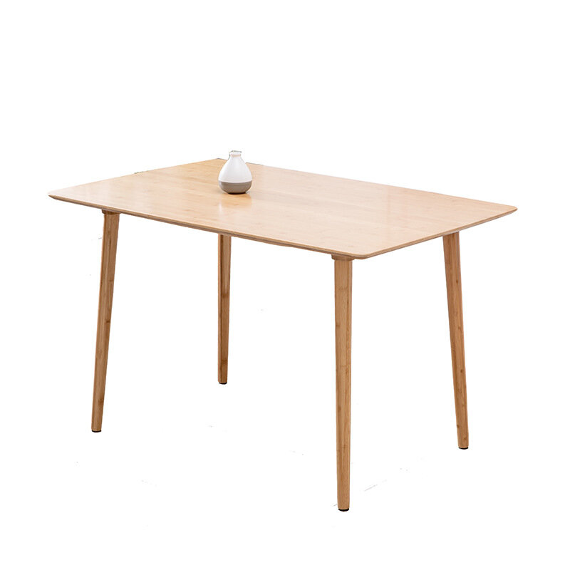Обеденный стол из цельной древесины, маленький семейный современный прямоугольный 4-местный обеденный стол из массива дерева простой обеде...
