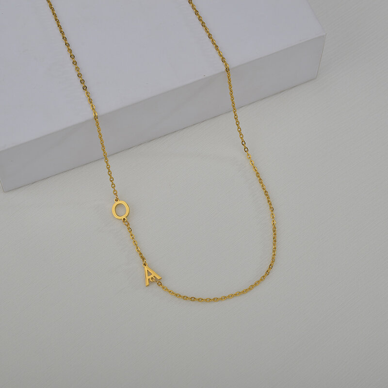 Acheerup – collier avec nom personnalisé en acier inoxydable, collier ras du cou avec lettres en or, pendentif, cadeaux
