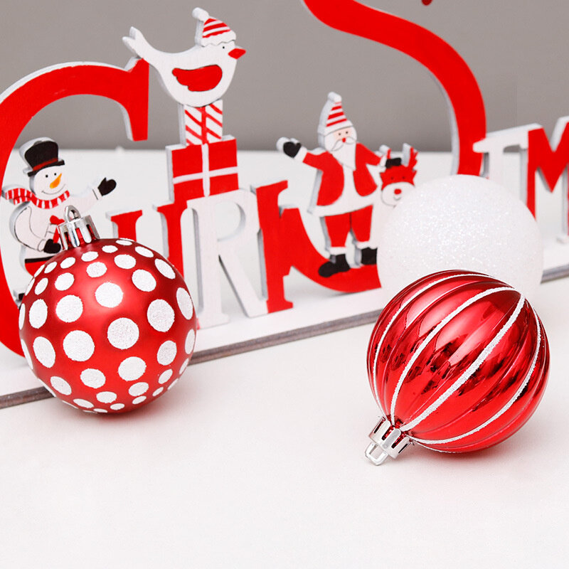 Boules de noël de couleurs assorties 6cm / 30 pièces, boules d'ornement d'arbre de noël, pendentifs d'arbre suspendus, cadeau de nouvel an