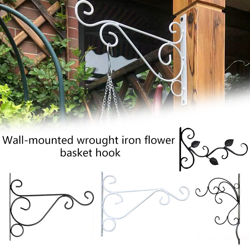 1PC Hanging Plants Bracket European Style Wall Planter Hooks Flower Pot Iron Lanterns Hanger for Garden Outdoor Indoor Patio