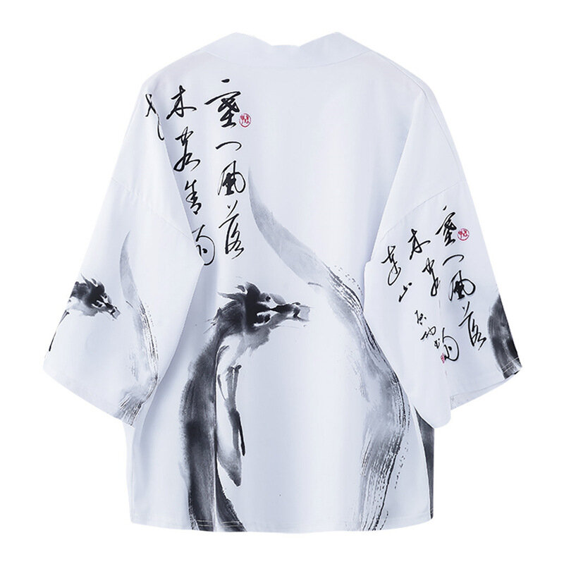Cetak Kimono Tradisional Gaya Jepang Samurai Pakaian Кимоно Японский Стиль Pria Wanita Berkualitas Tinggi Setiap Hari Street Lounge