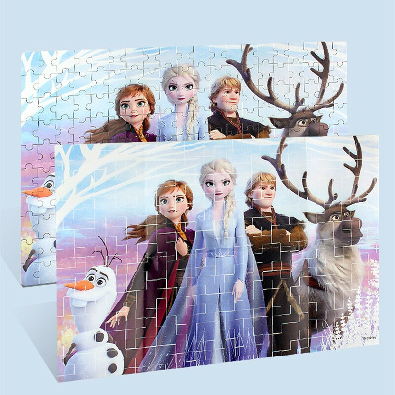 Frozen2-rompecabezas de Marvel para niños, juguetes educativos interesantes de madera, Mickey, Minnie Mouse, Sofía, 100 piezas