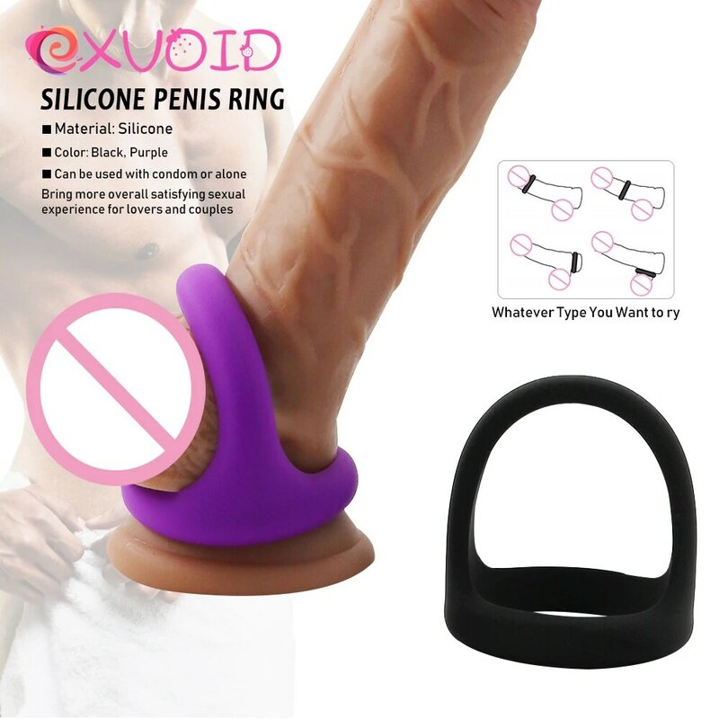 EXVOID-Anillo de silicona para erección de pene para hombres, Juguetes sexuales de eyaculación, anillo elástico para pene, cierre para escroto, tienda sexual de gran tamaño