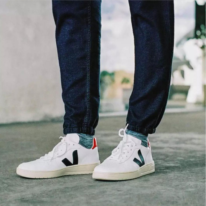 Veja moda all-match em forma de v clássico masculino tênis respirável casual simplicidade senhoras sapatos de caminhada sapatos de casal