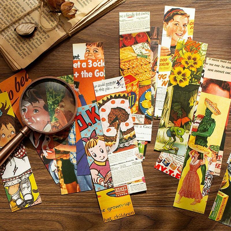 Закладки для книг, бумажные открытки с рисунком, ретро, красивая коробка, канцелярские принадлежности, держатель, закладки, памятные подарк...