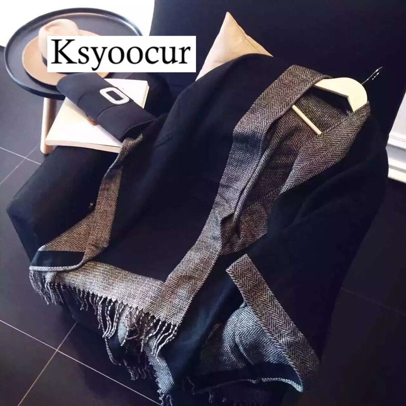Ksyoour E10 – écharpe longue en cachemire pour femme, châle chaud à la mode, taille 190x65cm, nouvelle collection automne/hiver 2020
