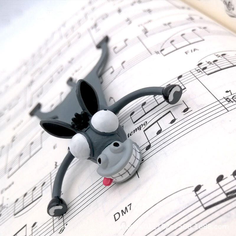Kawaii 3D สัตว์ Squashed แมวกระต่ายแผ่นบุ๊คมาร์คสร้างสรรค์หมาป่าเครื่องหมายหนังสือสำหรับเด็กของขวัญ...