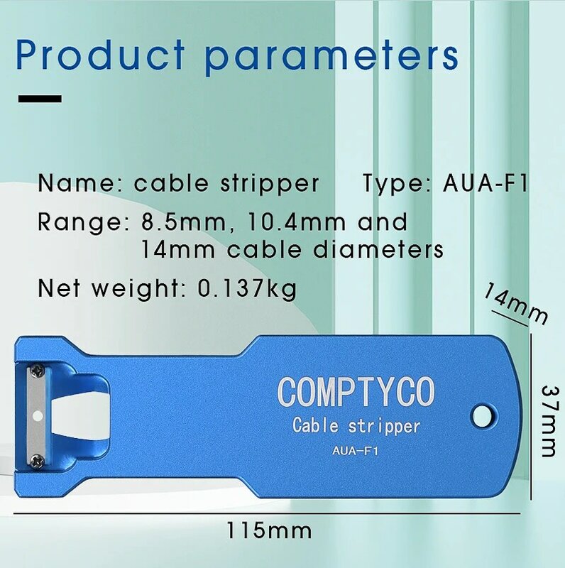 Optical Fiber เครื่องมือยาว Stripper AUA-F1 Cable Jacket Slitter 8.5มม.10.4มม.14มม.Sheath Cutter Slitter