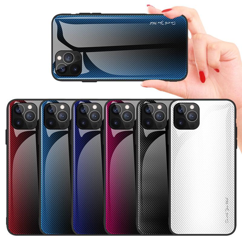 새로운 색상 강화 유리 케이스 Iphone13Pro 12 미니 11ProMax XS XR X 전화 뒷면 커버 아이폰 8 7 플러스 보호 쉘