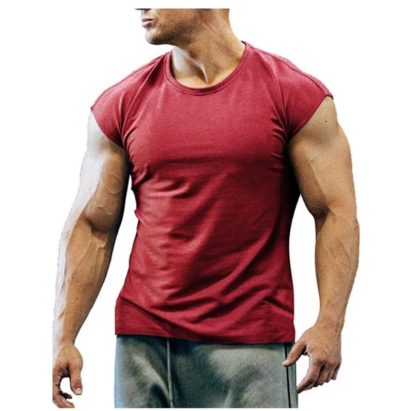 Camiseta de manga curta com decote em v 2021, camiseta de fitness de moda, chegada nova