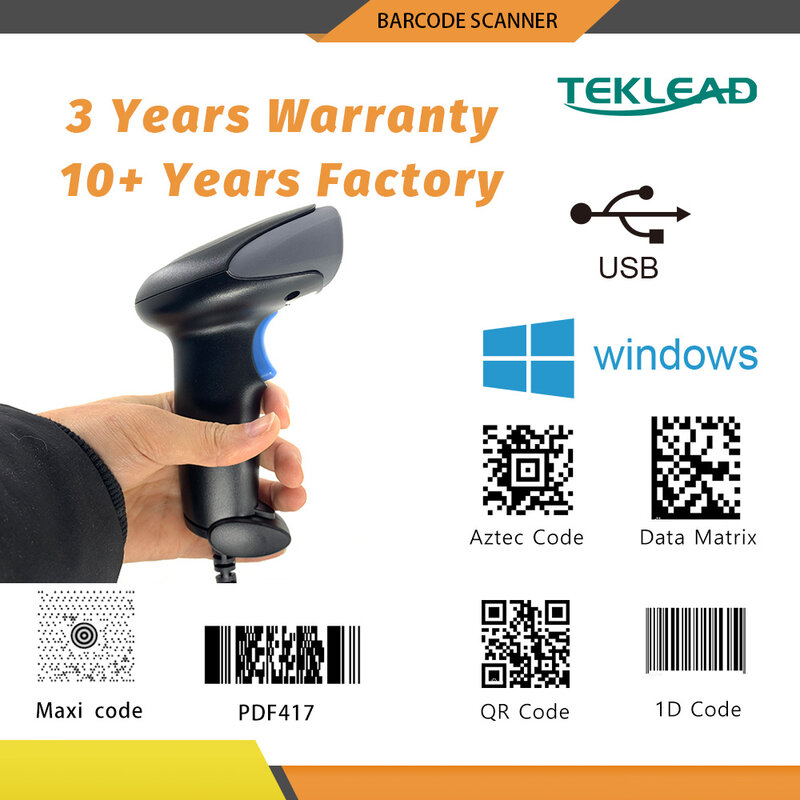 Wired 2D Barcode Scanner with Stand Automatic Sensing Scanning QR Bar code Reader PDF417 for mobile payment