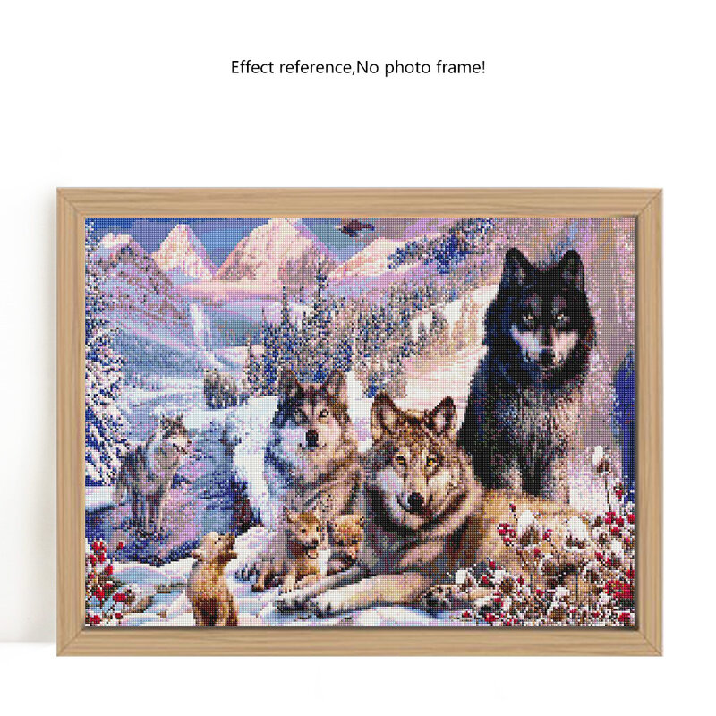 Pintura de diamante evershine lobo kit de ponto cruz bordado de animal completo quadrado redondo de strass imagens decoração de casa