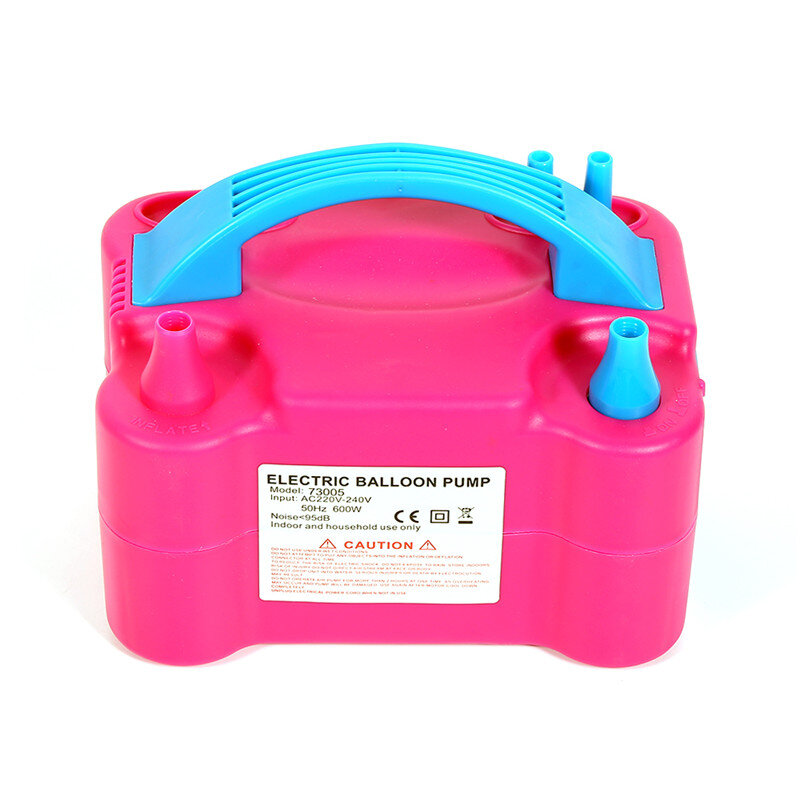 Bomba de globo de aire eléctrica, inflador/soplador portátil de doble boquilla para decoración de fiestas, 110V, 600W, rosa, rojo, HWC