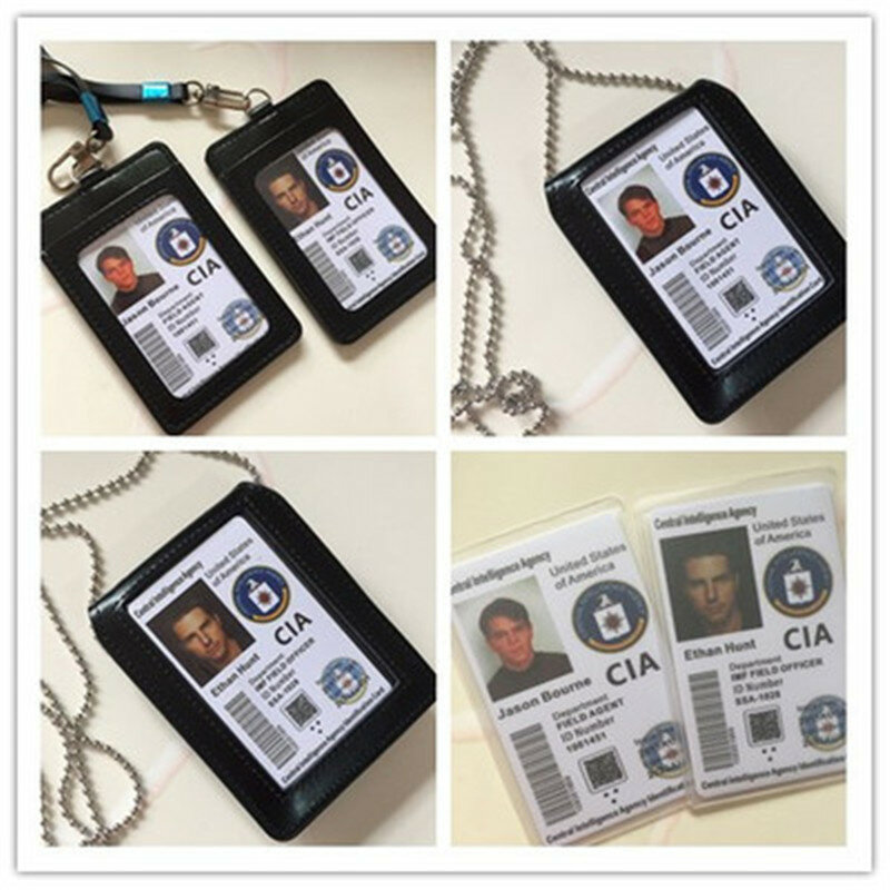Leather Case Houder Id Card Rijden Portefeuilles Certificaat Houders Gift Collection Central Intelligence Agency Voor Cosplay