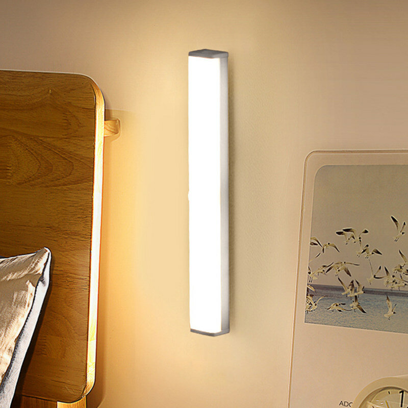 Светильник под шкаф, светодиодный светильник с пассивным инфракрасным датчиком движения, светильник для шкафа, ночной Светильник для кабин...
