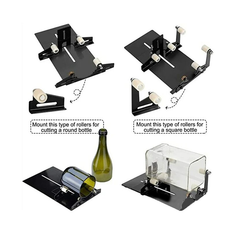 Cortador de botellas de vidrio, máquina de corte de botellas DIY ajustable de acero inoxidable para botellas de vino/cerveza, crear esculturas de vidrio, envío directo