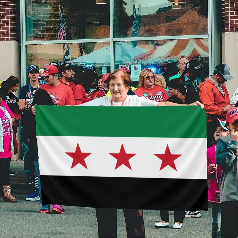 90x150 سنتيمتر الجمهورية العربية السورية ثلاث نجوم العلم العلم المنزل الديكور