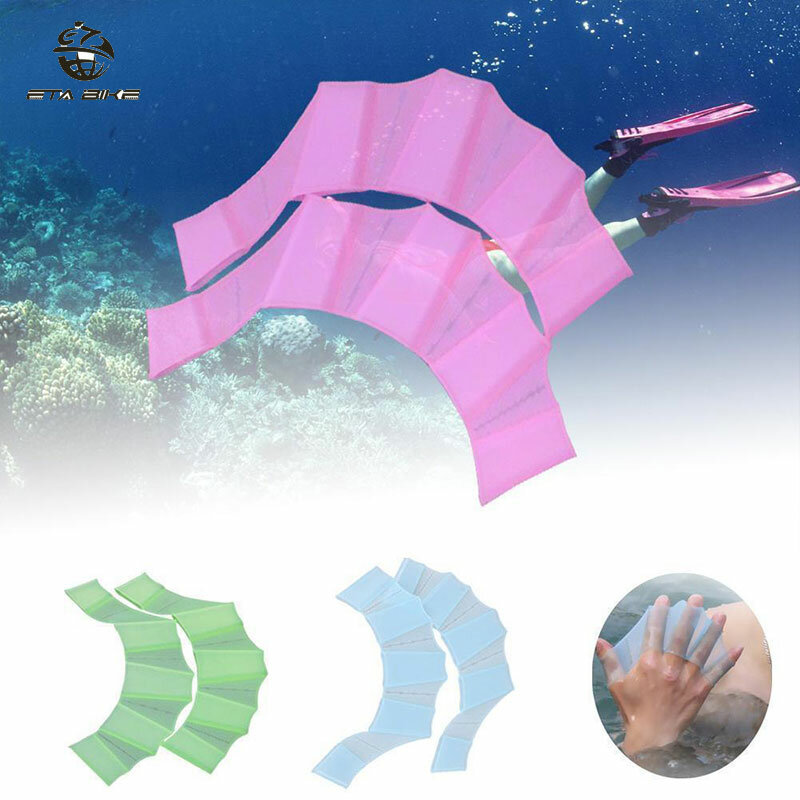 Swimming Fins Hand Webbed Flippers Swim Gear Training Gloves Diving Webbed Palm