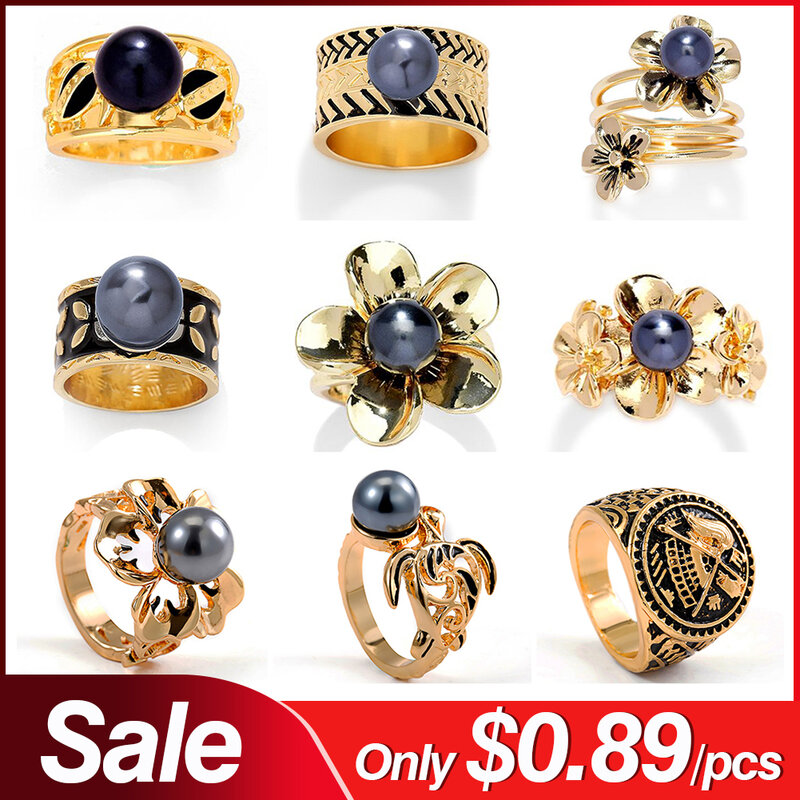 Verkauf Sophiaxuan Geometrische Trend Mode Gold Überzogene Ring Grau frauen Schmuck Blume Perle Ringe für Frauen 2021 Hochzeit Party