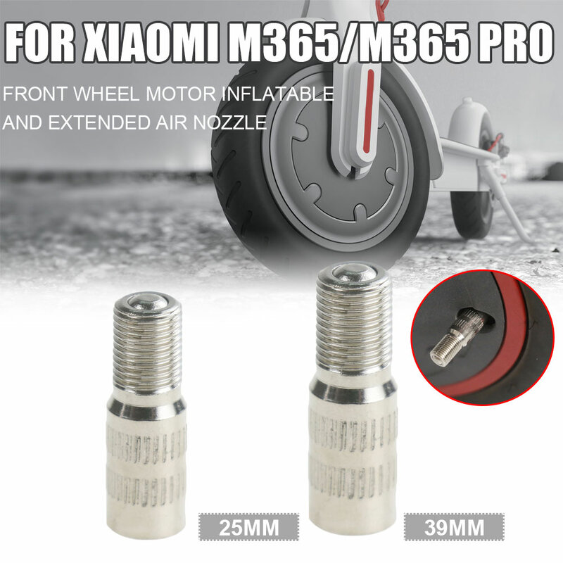 Extensión de válvula para rueda delantera de patinete Xiaomi M365/Pro, repuesto de boquilla de aire inflable