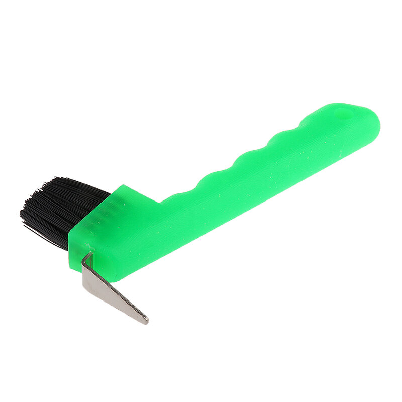 Footpick with Horse Grooming Tool, Green, Pink, Fluorescent Yellow, Blue