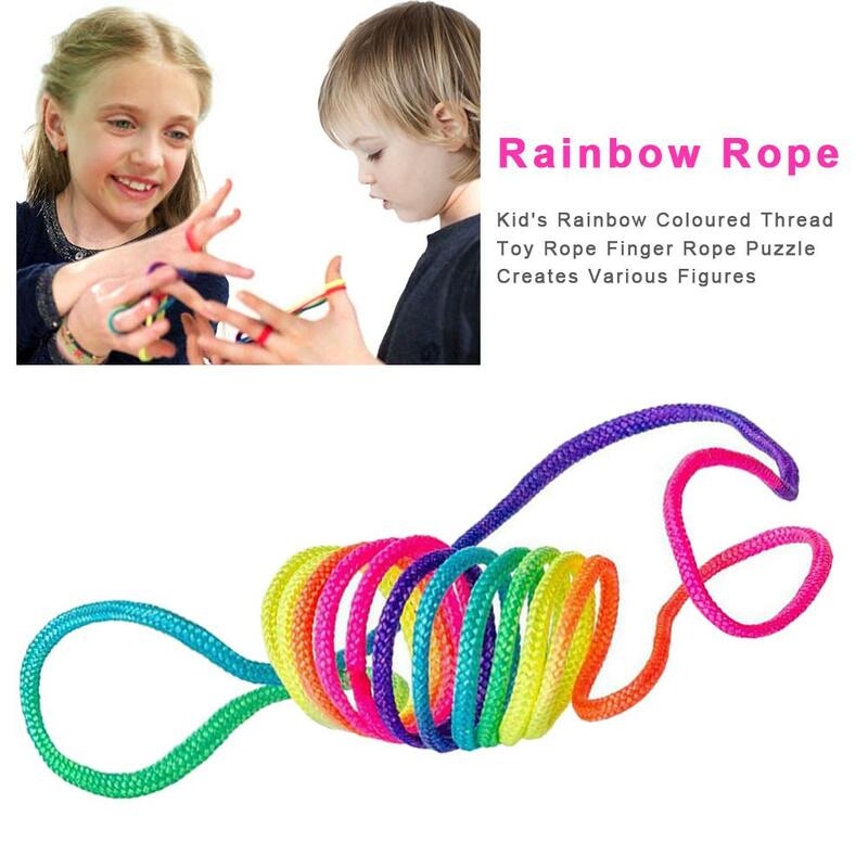 2/5PCS Kids Rainbow color Fumble Finger Thread Rope String gioco giocattolo dello sviluppo Puzzle gioco educativo per bambini bambini