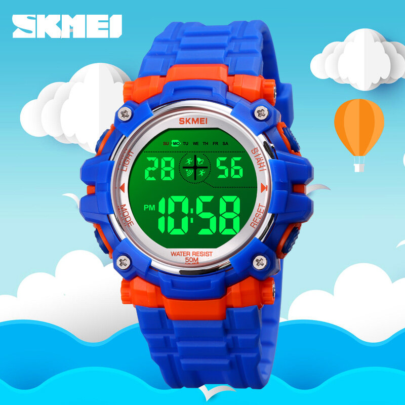 SKMEI-relojes deportivos digitales para niños y niñas, pulsera LED resistente al agua, despertador