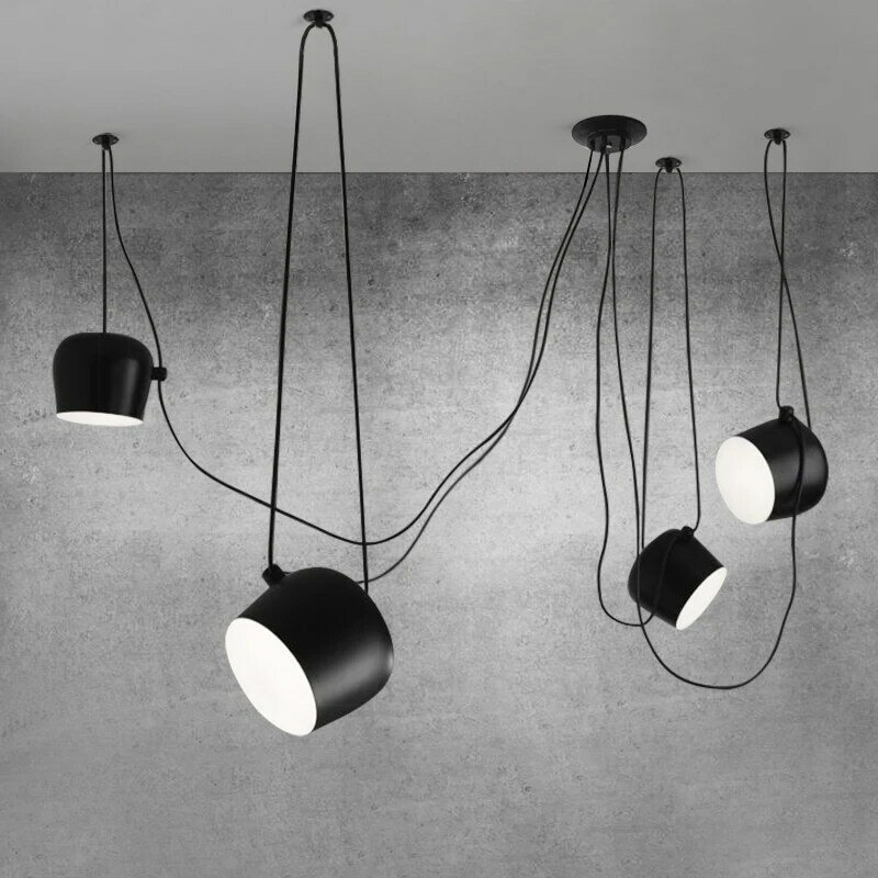 Lampadario moderno di personalità creativa lampadario a LED bianco/nero soggiorno lampadario regolabile fai-da-te lampada a sospensione ristorante l di