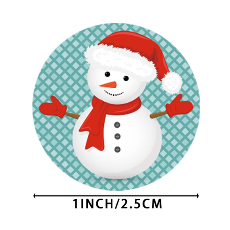 Bulat Selamat Natal Dekorasi Stiker Hadiah Seal Label Pohon Natal Salju Kaus Kaki Santa Hat 500 Pcs untuk Pesta