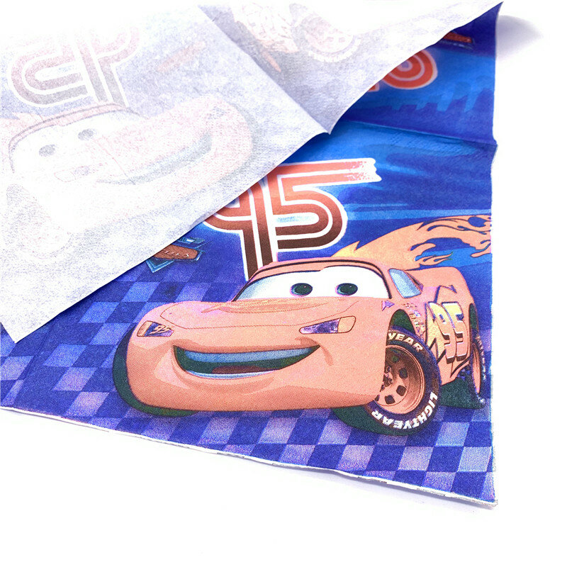 Disney Lightning McQueen Cars-Juego de vajilla desechable para fiesta de cumpleaños de niños, vasos, platos, servilletas, suministros