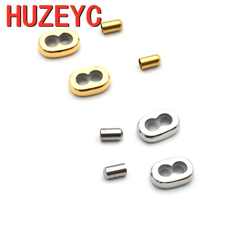 10pcs/lot Stainless Steel Double Hole Beads End Beads Set for Leather Rope Adjustable Bracelet Jewelry Making DIY Accessories