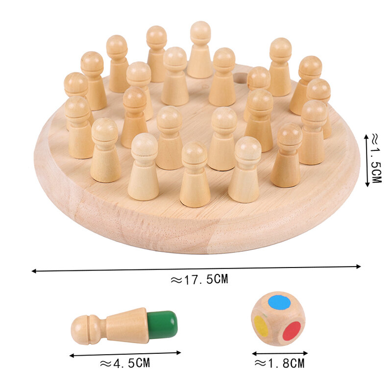 1Set Kids Wooden Toy Puzzles Color Memory Chess Match Game Intellectual Children Party Board Games Educational Learning Toys
