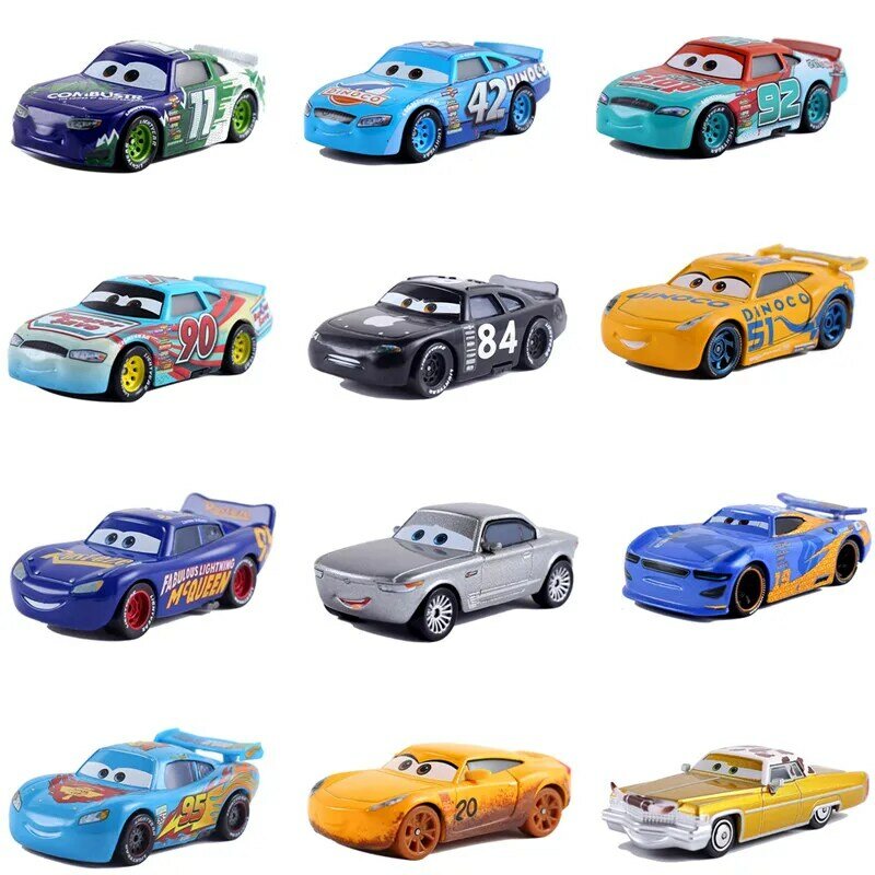 Disney-Diecast Metal Car Model Toy for Children, Pixar Cars 3, Lightning McQueen, Jackson Storm, Smokey, presente de Natal, novo, 2