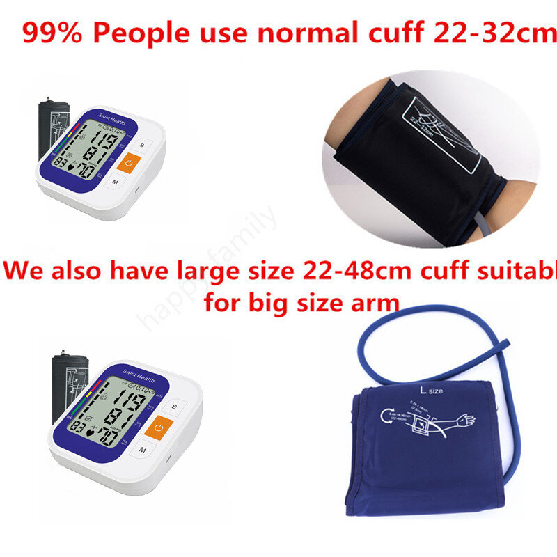 Russian Voice Automatic arm Blood Presure Monitor Meter Heart Rate Pulse Portable Tonometer BP with 3 color