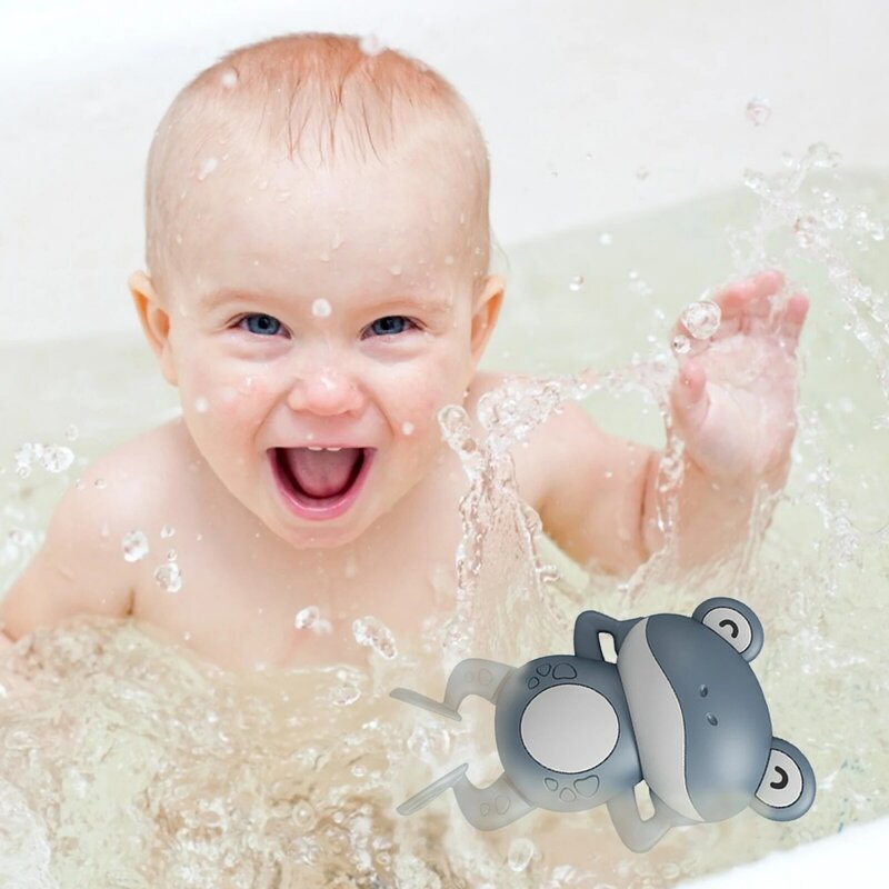 0 12 개월 아기 목욕 장난감 어린이 수영장 물 게임 태엽 시계 태엽 동물 개구리 어린이 물 장난감 선물