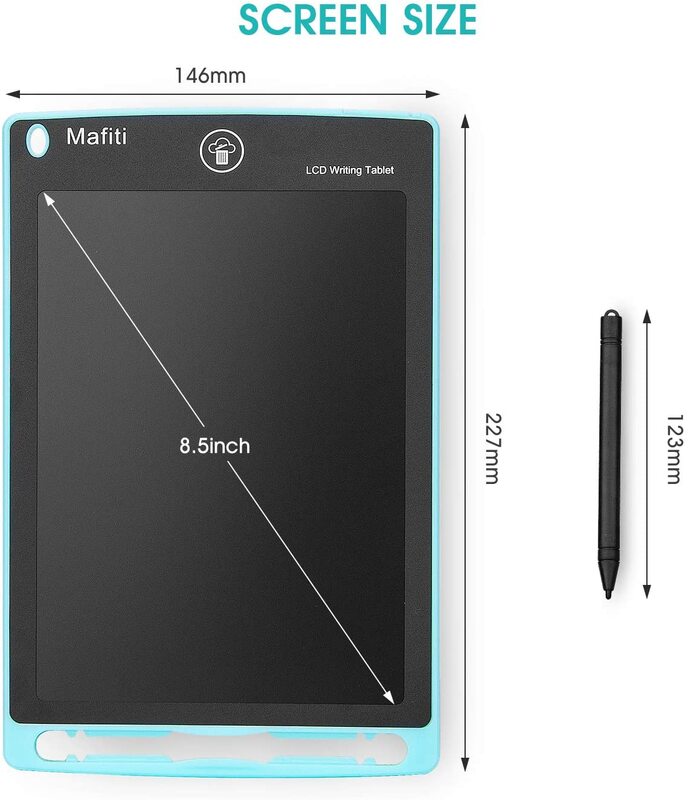 Mafiti LCD Writing Tablet 8.5 Inch Electronic Drawing Pads Portable Doodle Board Gifts for Kids Office Memo Home Whiteboard Cyan