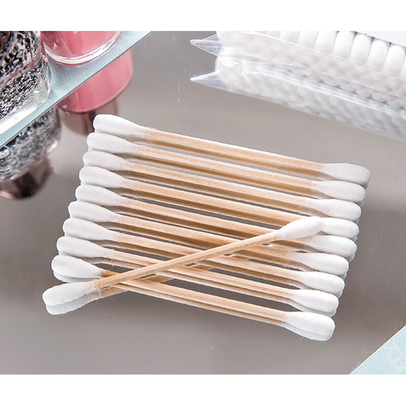 Double Head Cotton Swab Women Makeup Cotton Buds Tip Disposable Buds Cotton For Beauty Makeup Nose Ears Cleaning 500pcs
