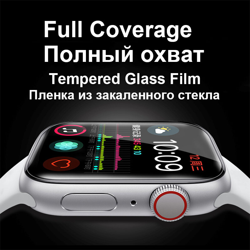 Película protetora de tela para apple iwatch, película 3d protetora completa para tela de apple iwatch series 5 4 40mm 44mm para relógio 1 2 3 38mm 42mm