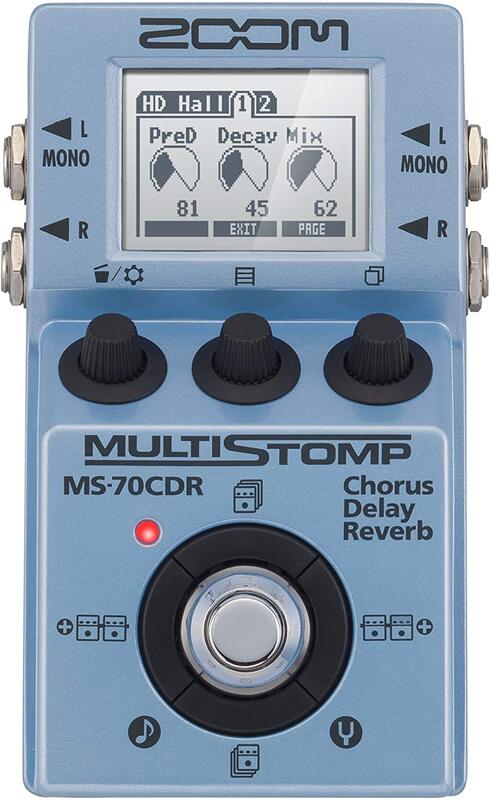 Zoom multistop chorus delay y pedal inverso (zms70cdr), pedal de guitarra portátil