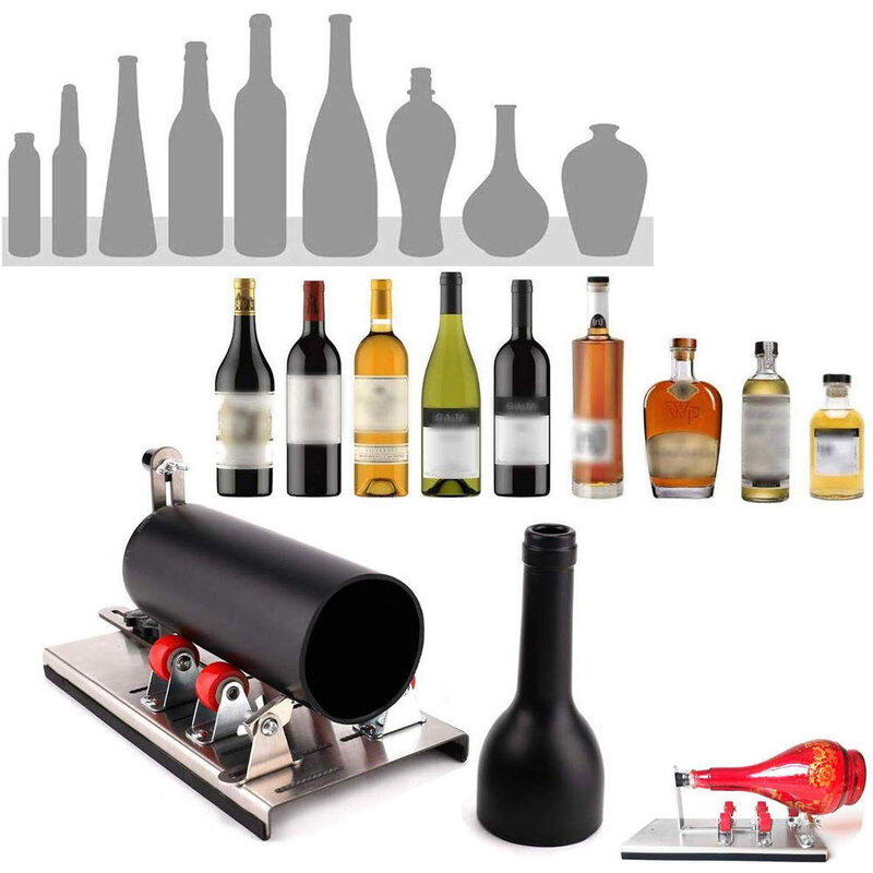 Cortador de botellas de vidrio DIY, tamaños ajustables, máquina de corte de botellas de vidrio de Metal para manualidades, corte de botellas de vino, decoraciones para el hogar