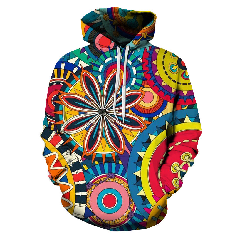 Hoodie Uniseks Terbaru Warna Psychedelic 3d Hoodie/Kaus Harajuku Pakaian Jalan Lengan Panjang Di Musim Gugur dan Musim Dingin Jacke