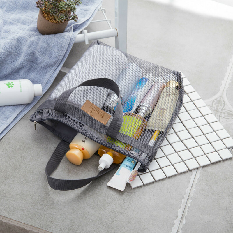 Travel Large Cosmetic Makeup Bag Mesh Zipper Wallet Case Toiletry Tote Wash Organizer Portable Bags 2019