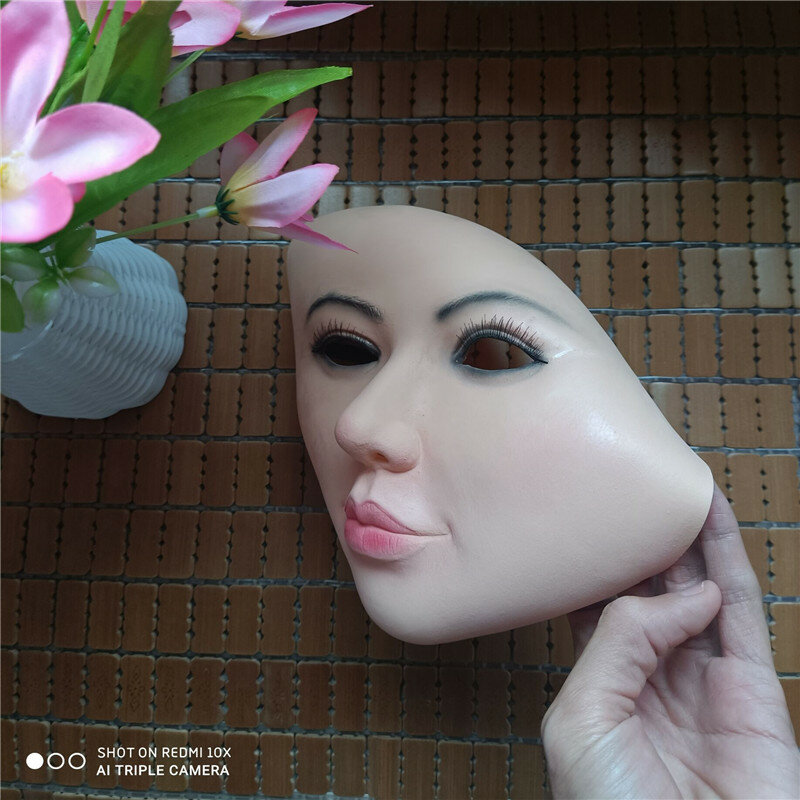 Sexy Party Masquerade Realistic Skin Doll Mask maschera di bellezza femminile in lattice Cosplay Transgender Crossdress maschera transessuale adulti