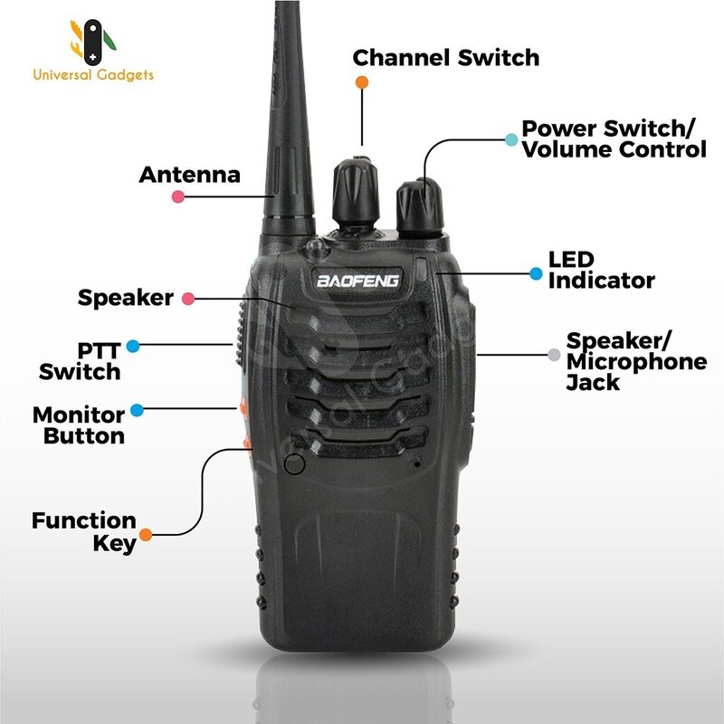 BaoFeng-Walkie Talkie BF-888S BF888s BF 888s, 1 par (2 unidades)